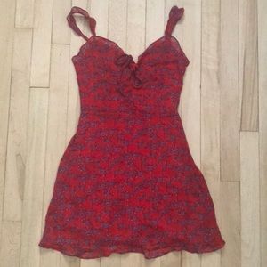 Sweet Fling Mini Dress Red Print